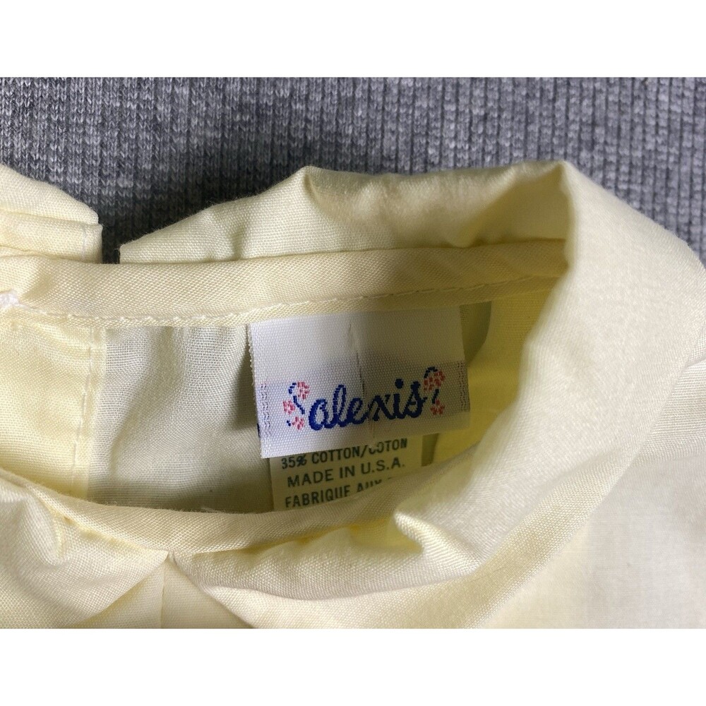 Vintage Alexis Infant Boy Yellow One Piece Outfit Embroidered Dogs Sz 18 Month - Picture 3 of 4